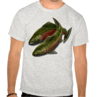 Shirt with two fish on it